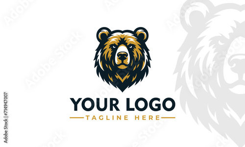 Simple Bear vector logo design Vintage Bears logo vector for Bear Lover photo