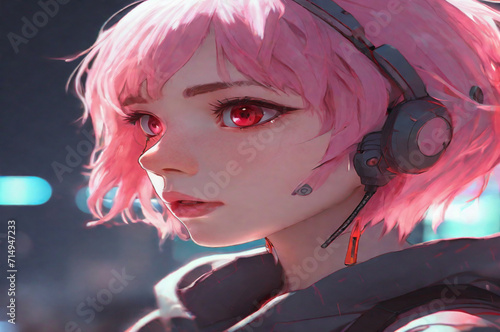 girl with headphones