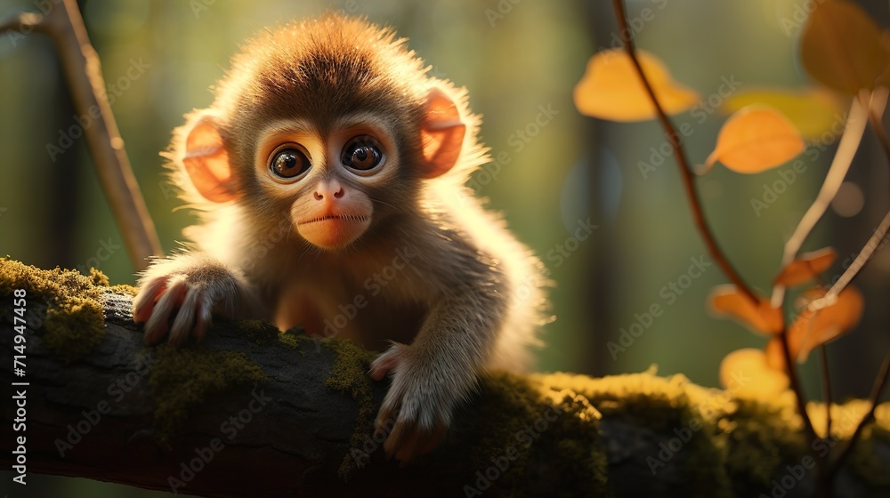 Obraz premium a monkey look at the camera