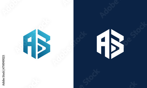 AB initials icon monogram logo design vector
