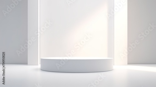 White podium in a white room photo