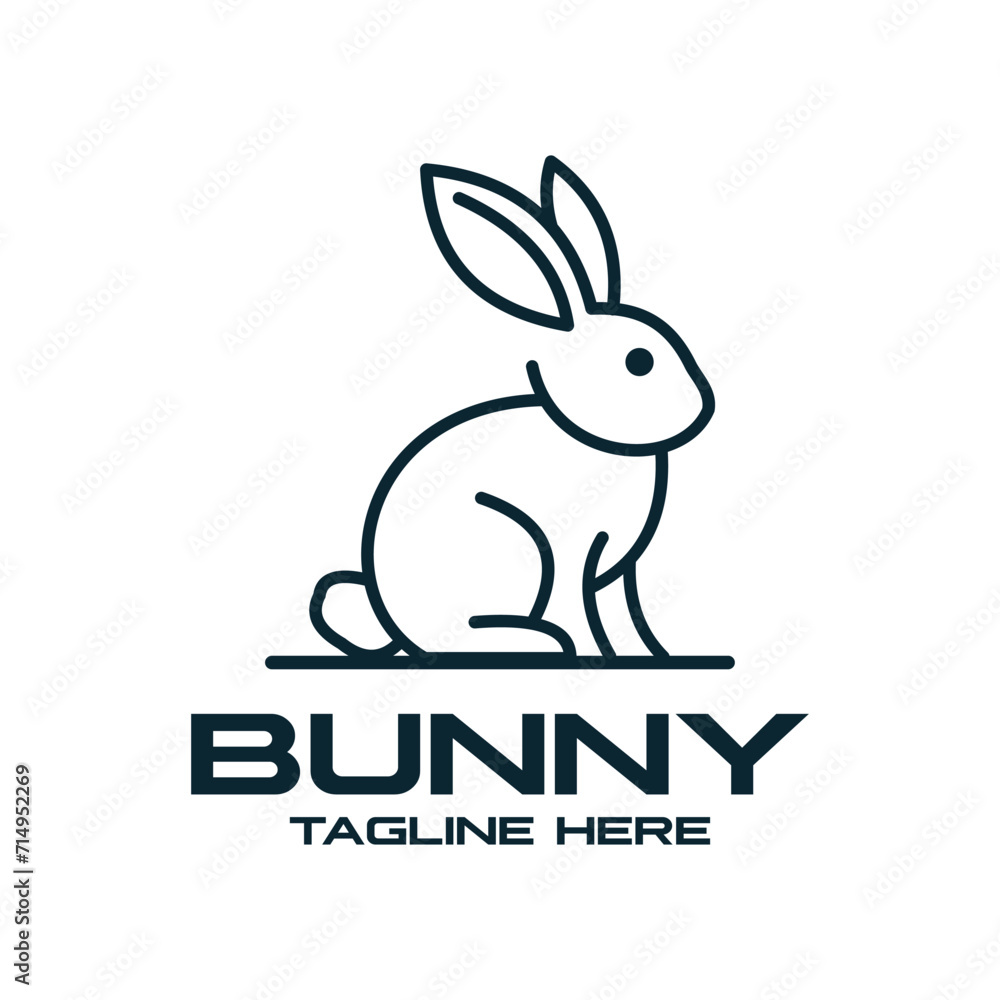 rabbit logo vector icon illustration rabbit logo vector icon illustration