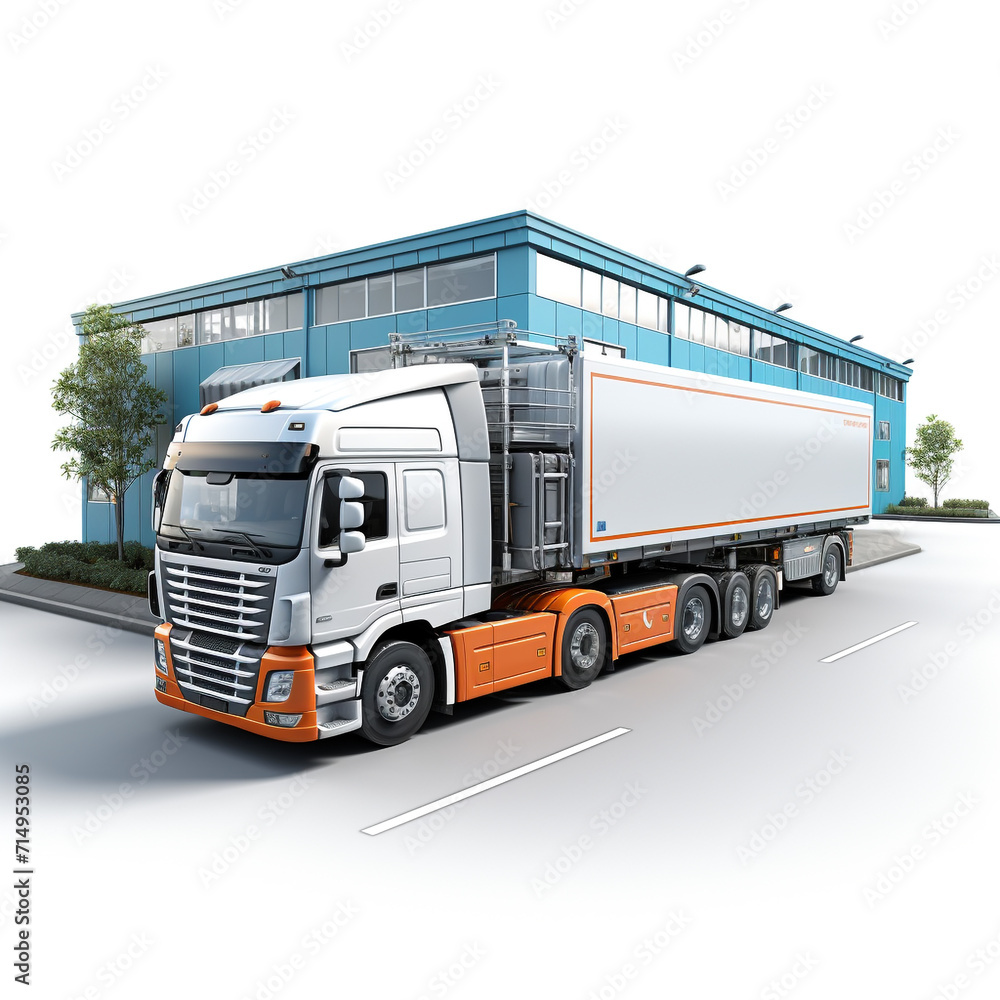 Warehouse factory with truck