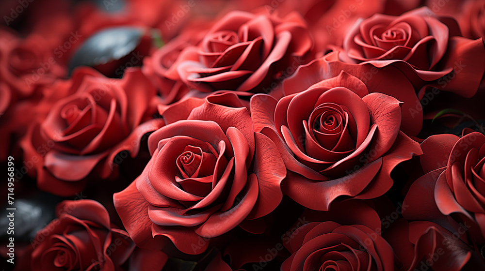 Background of red roses. Generative Ai Background of red roses. Generative Ai