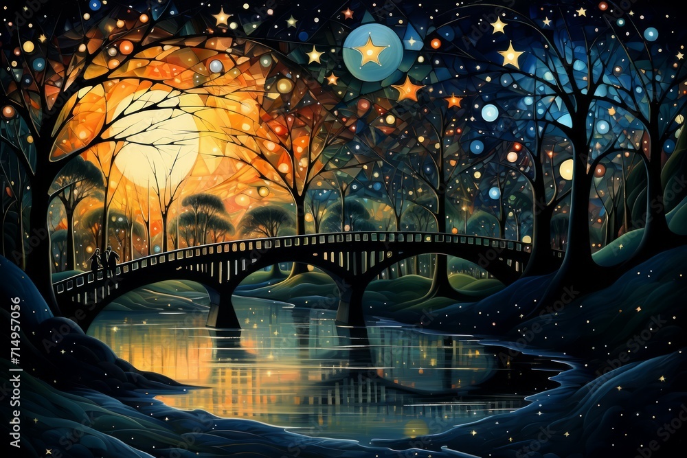 Whimsical starlight bridges in Fantasy - Generative AI Whimsical starlight bridges in Fantasy - Generative AI