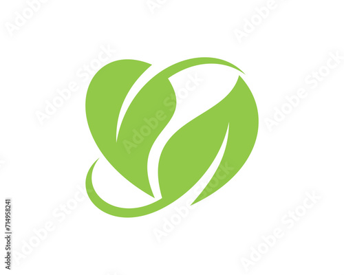 Free Download Abstract Green Heart Logo Design with Leaves for Eco Friendly Brand - GFXLoad