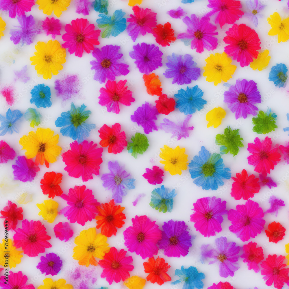Flowers and ice. Abstract seamless pattern. AI generated. Flowers and ice. Abstract seamless pattern. AI generated.