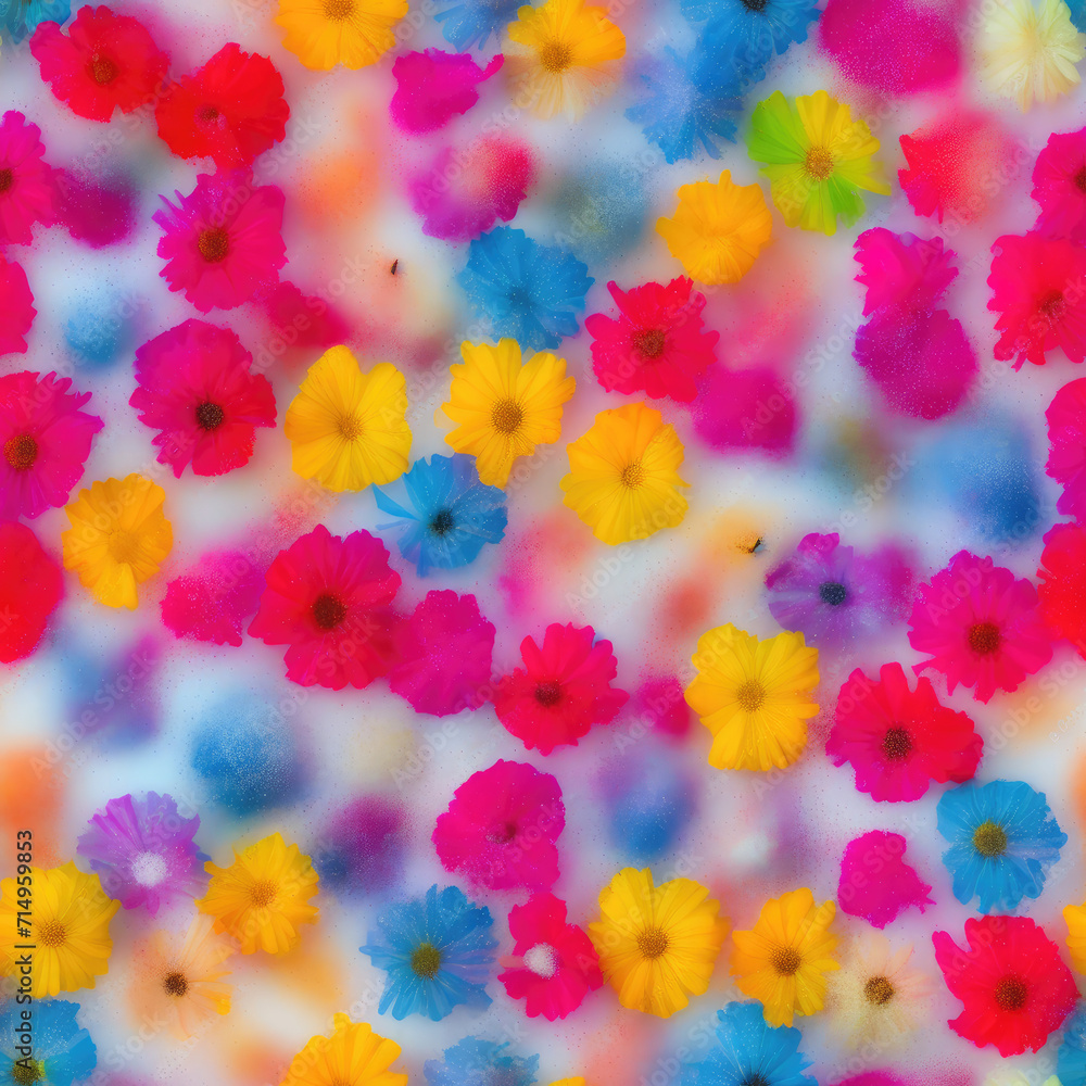 Flowers and ice. Abstract seamless pattern. AI generated. Flowers and ice. Abstract seamless pattern. AI generated.