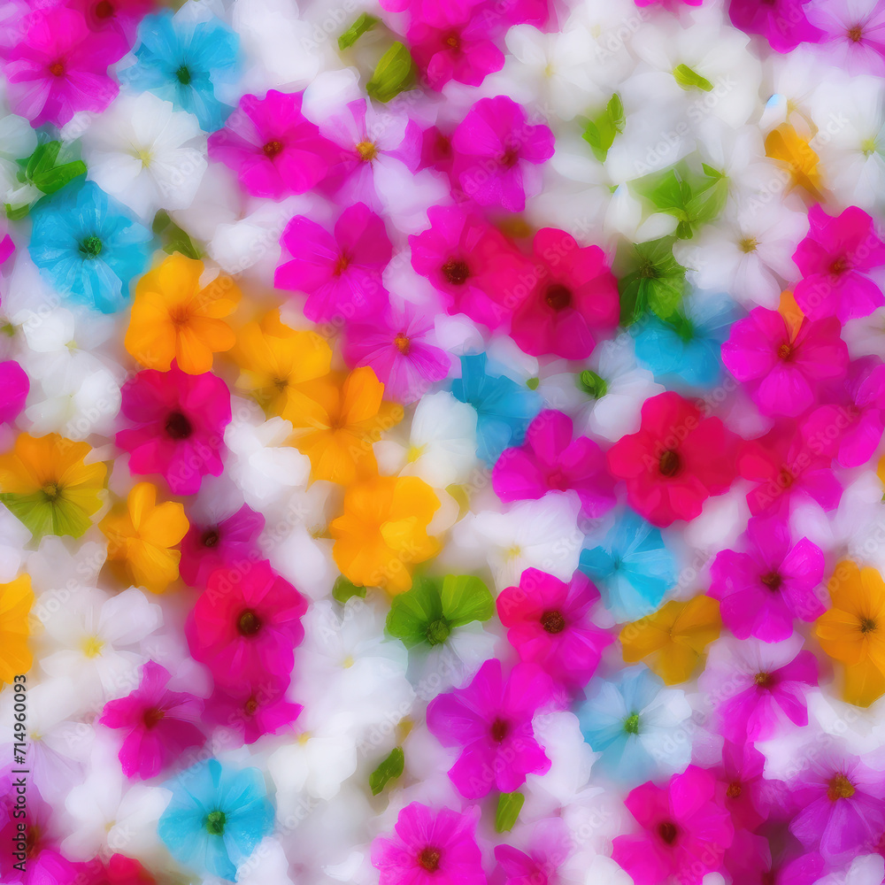 Flowers and ice. Abstract seamless pattern. AI generated. Flowers and ice. Abstract seamless pattern. AI generated.