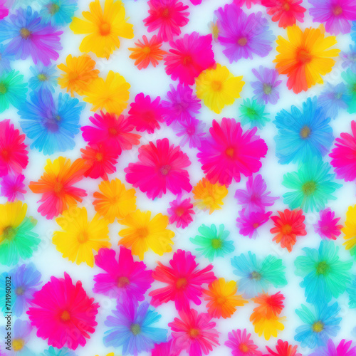 Flowers and ice. Abstract seamless pattern. AI generated. © homeworlds