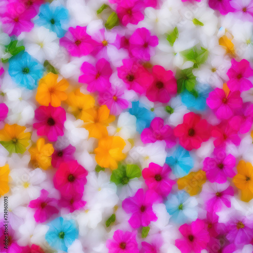 Flowers and ice. Abstract seamless pattern. AI generated.