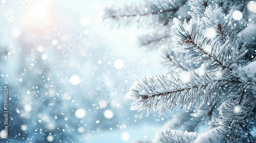 Winter-Themed Season Background. Snowy And Cold Background. With Christmas Trees. Background for Festive Season  Christmas  Winter Season. Snowy Mountain Forest Background
