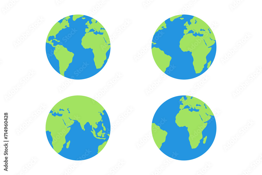 Set of round globes isolated on white background. vector illustration Set of round globes isolated on white background. vector illustration