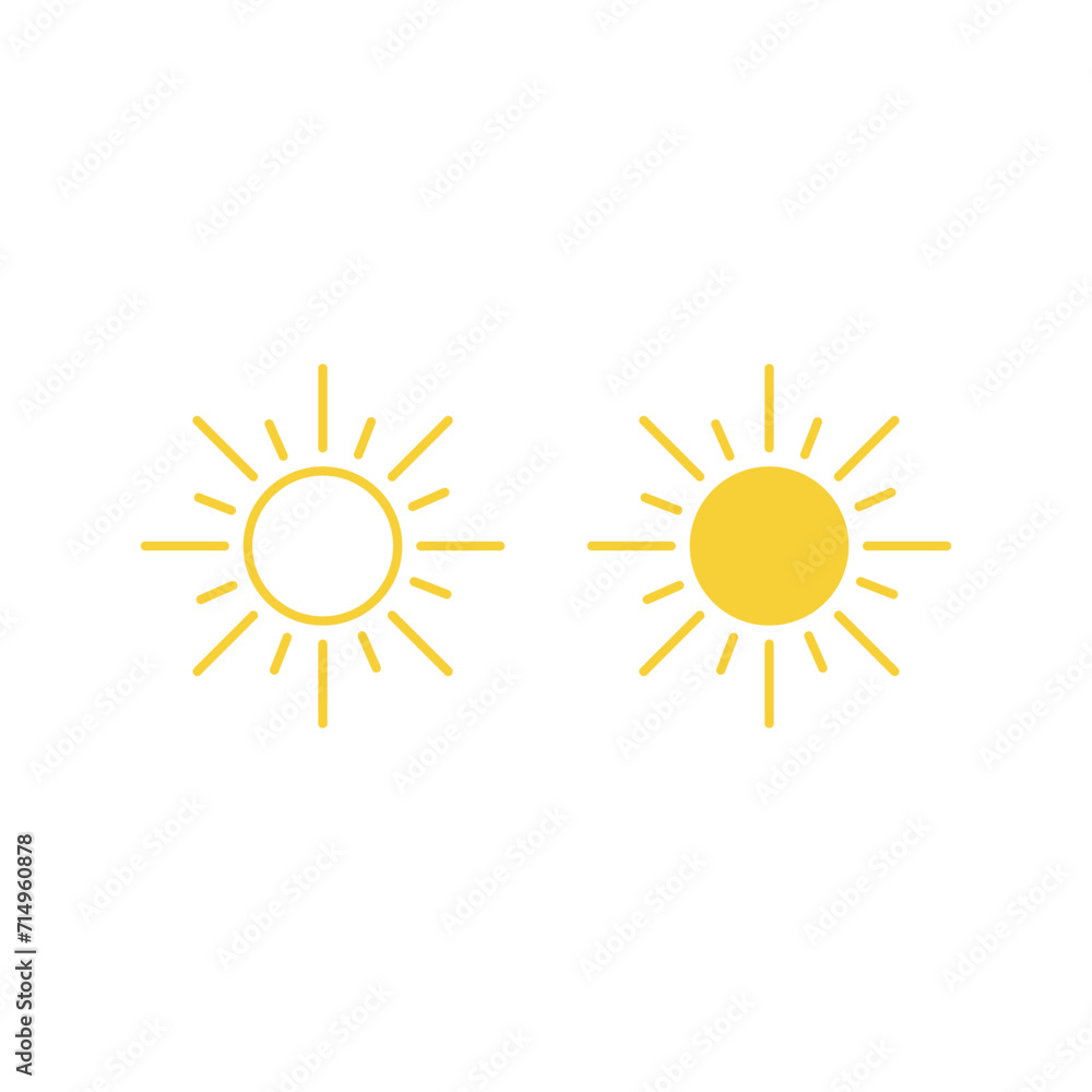 Fototapeta premium Sun icon vector. Summer symbol for website design, web button, mobile app.