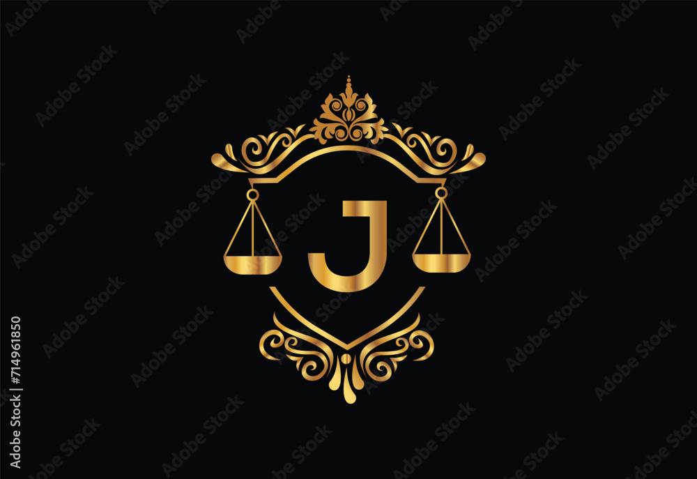 Low firm logo with latter J vector template, Justice logo, Equality, judgement logo vector illustration Low firm logo with latter J vector template, Justice logo, Equality, judgement logo vector illustration