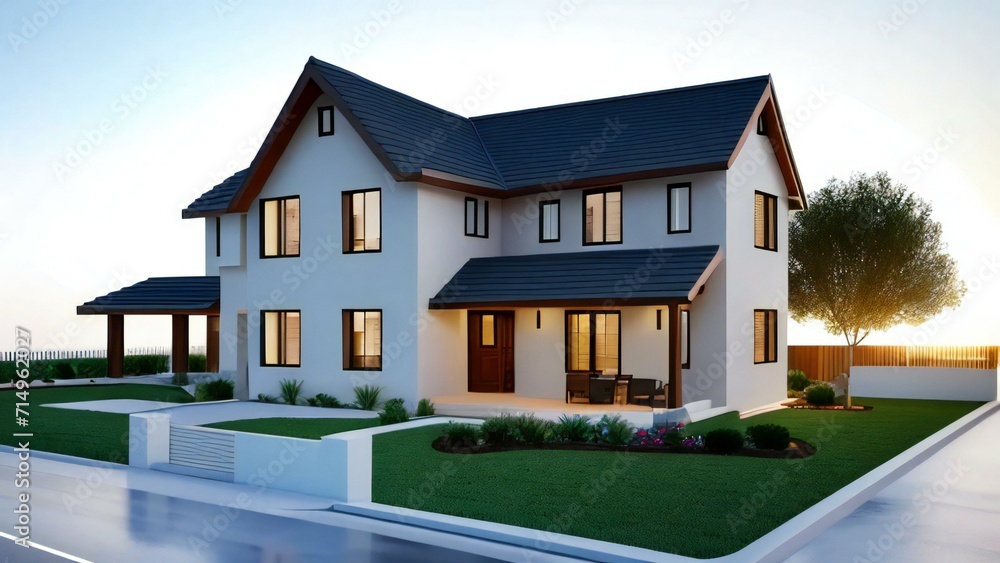3d rendering modern house isolated on white background, Concept for real estate or property. 3d rendering modern house isolated on white background, Concept for real estate or property.
