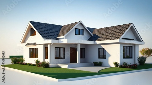 3d rendering modern house isolated on white background, Concept for real estate or property. © home 3d