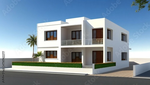 3d render of a modern house isolated on white background, Concept for real estate or property.