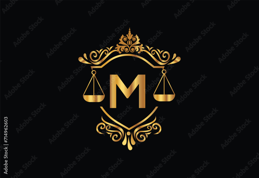 Low firm logo with latter M vector template, Justice logo, Equality, judgement logo vector illustration Low firm logo with latter M vector template, Justice logo, Equality, judgement logo vector illustration