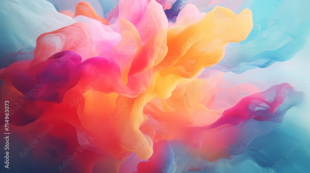 A symphony of bright and clear colors unfolds on a solid backdrop, creating an abstract visual spectacle captured with precision by an HD camera.