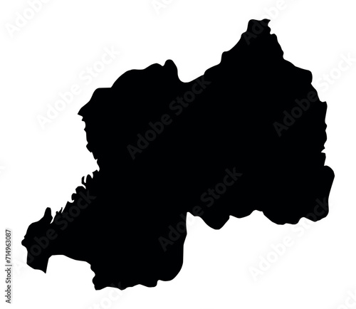 Silhouette Map of Rwanda