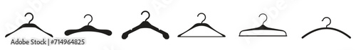 Clothes hanger silhouette collection. Vector illustration