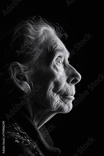 Time's Story: Profound Portrait of an Elderly Woman