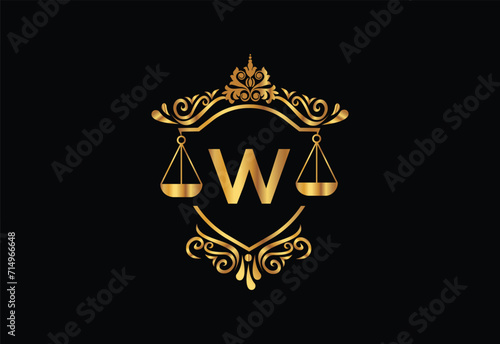 Low firm logo with latter W vector template, Justice logo, Equality, judgement logo vector illustration