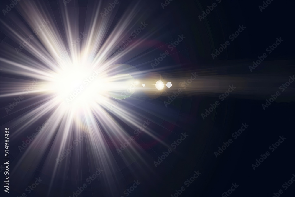 Obraz premium Lens flare, Shining sun glare rays. Background Generative AI