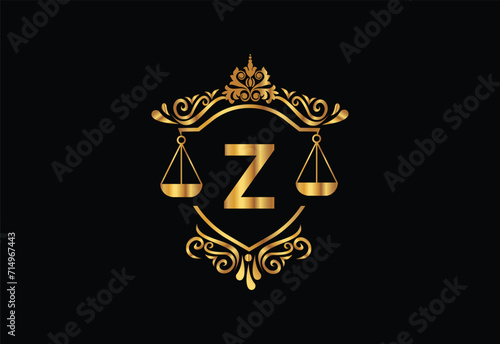 Low firm logo with latter Z vector template, Justice logo, Equality, judgement logo vector illustration