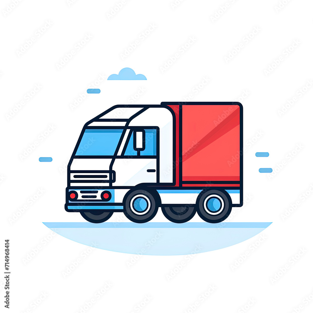 Truck icon. Delivery truck. Delivery service concept. Transport company logo. Logistics company icon. Logistics truck.