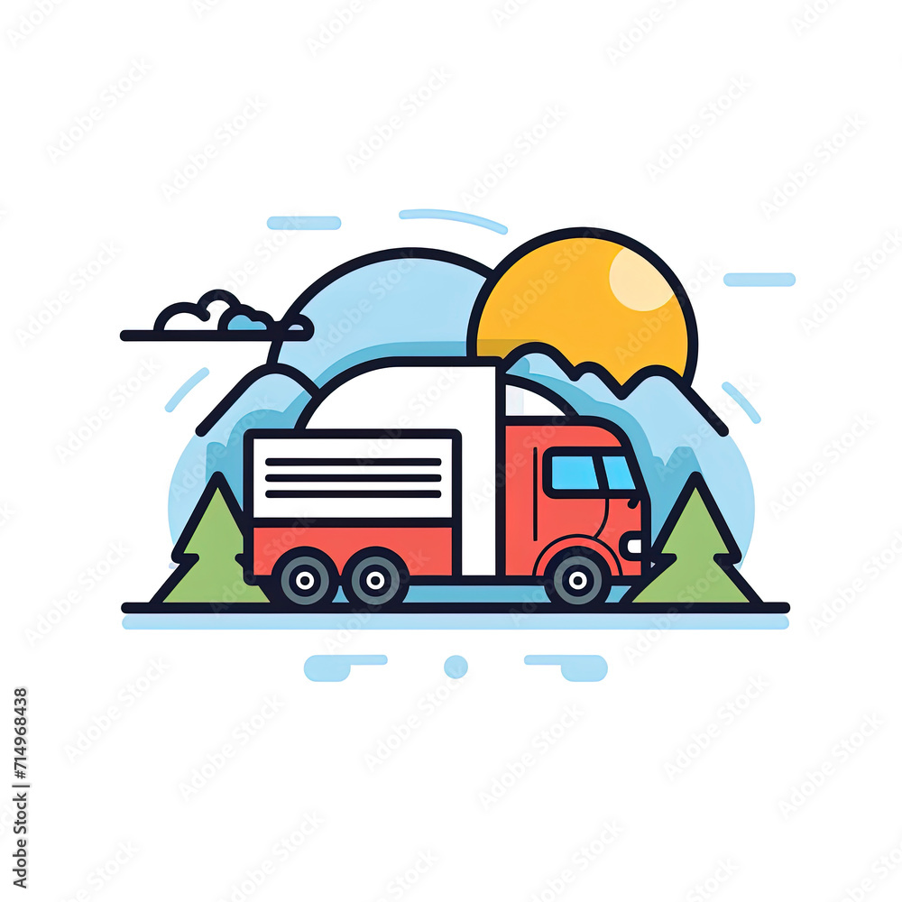 Truck icon. Delivery truck. Delivery service concept. Transport company logo. Logistics company icon. Logistics truck.