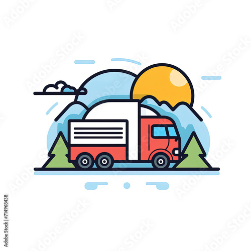 Obraz na płótnie Truck icon. Delivery truck. Delivery service concept. Transport company logo. Logistics company icon. Logistics truck. w salonie