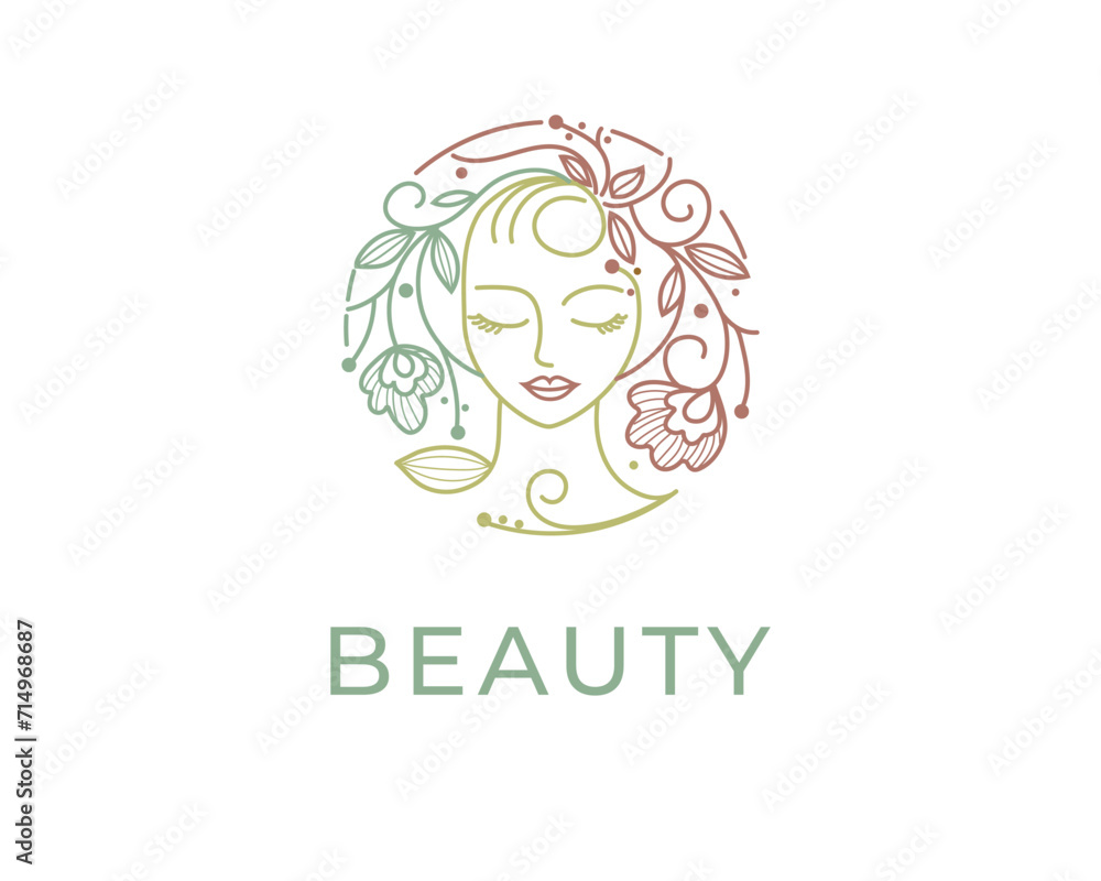 natural beauty Woman face logo icon vector design illustration best for cosmetics, beauty, salon, health and spa, fashion themes. natural beauty Woman face logo icon vector design illustration best for cosmetics, beauty, salon, health and spa, fashion themes.