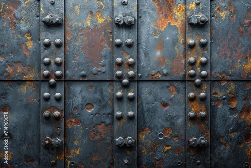 Steel painted texture with rust and rivets