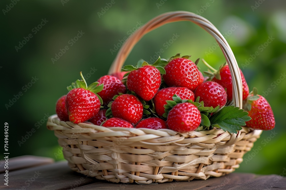 a basket full of fresh strawberries a basket full of fresh strawberries
