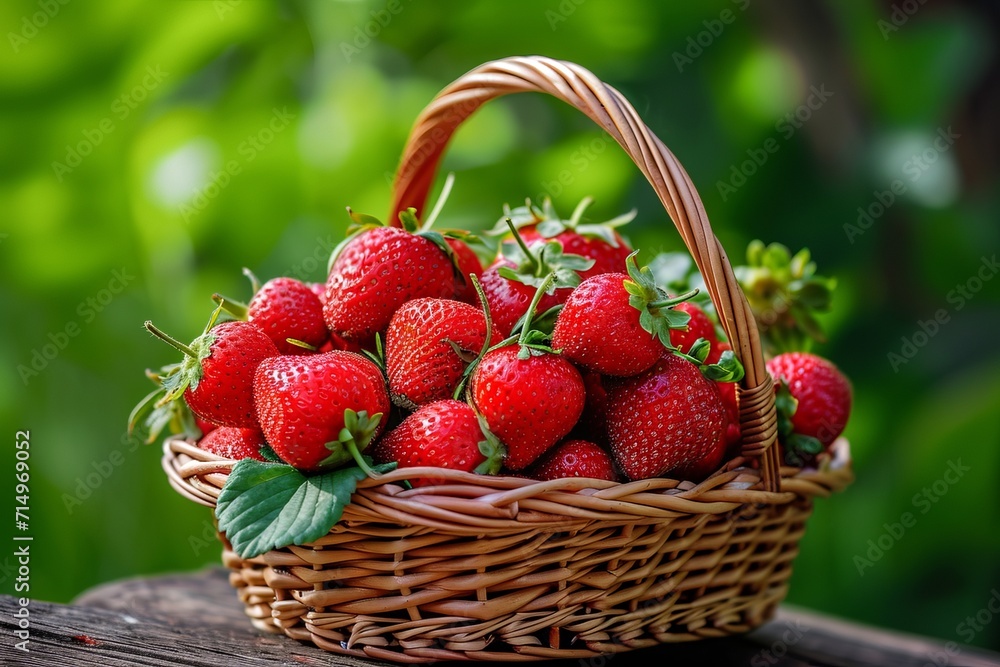 a basket full of fresh strawberries a basket full of fresh strawberries