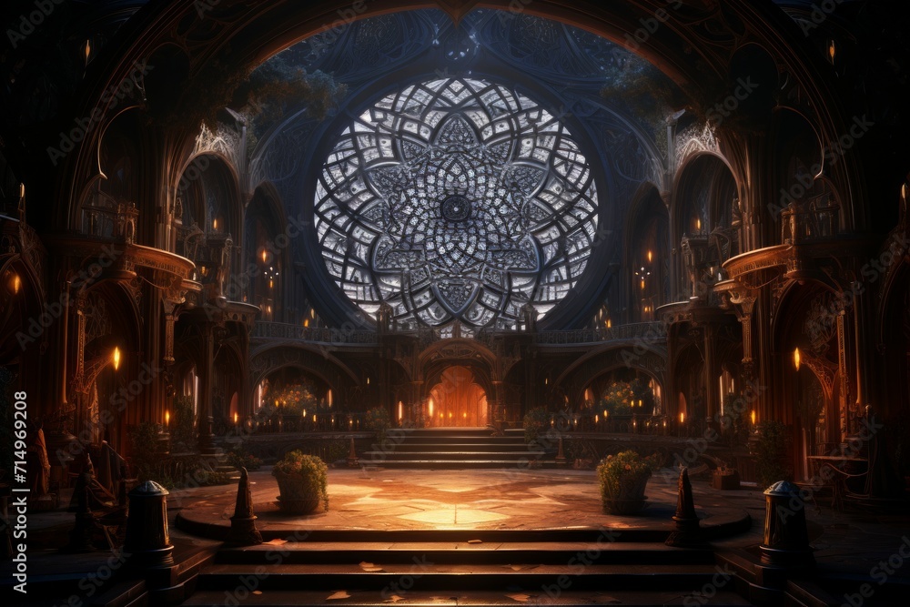 Obraz premium Mysterious shadow libraries in Fantasy - Generative AI