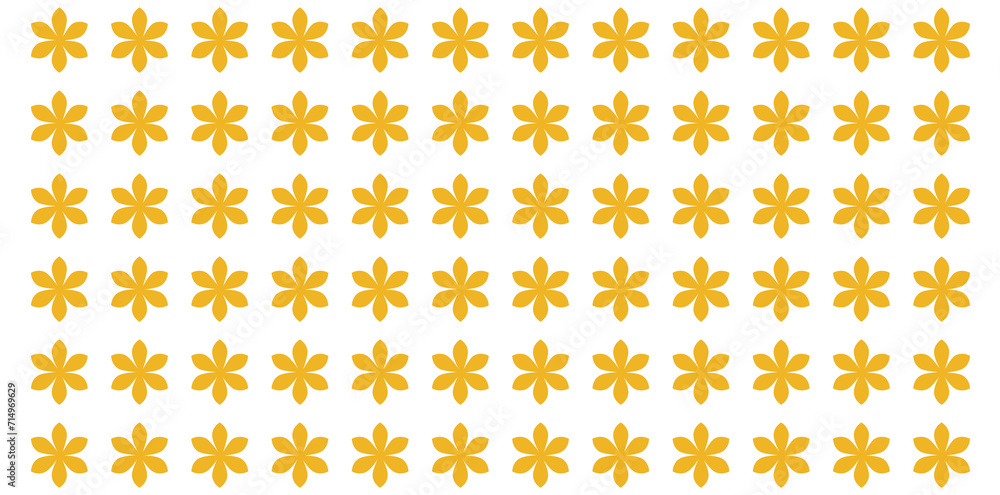 Seamless Floral Pattern On White Background, Gold Motifs Vector Illustration.