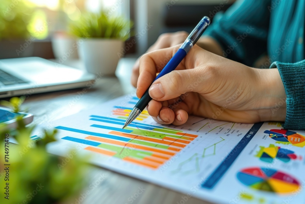 Business finance chart document report. Generative AI Business finance chart document report. Generative AI