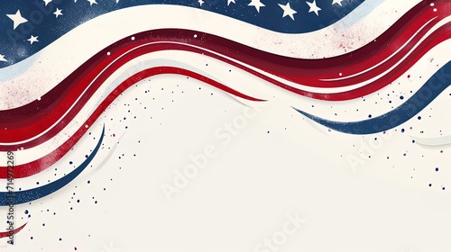 Waving usa flag for presidents day background, ai generative photo