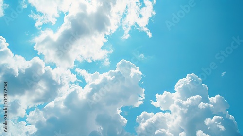 Cloudy blue sky white background