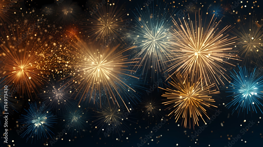 Happy New Year, burning fireworks with bokeh light background Happy New Year, burning fireworks with bokeh light background