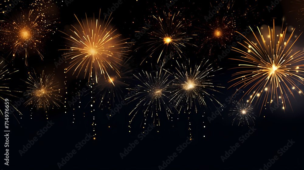 Happy New Year, burning fireworks with bokeh light background Happy New Year, burning fireworks with bokeh light background