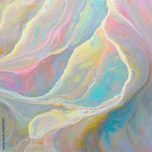 Chromatic Pastel Cascade: Fine and Intricate Paint Flows Background © Iuliia