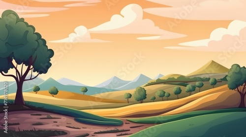 beutiful nature landscape mountain view background illustration