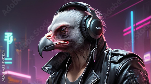 Vulture Synthwave Serenity Down Under by Alex Petruk AI GENERATED