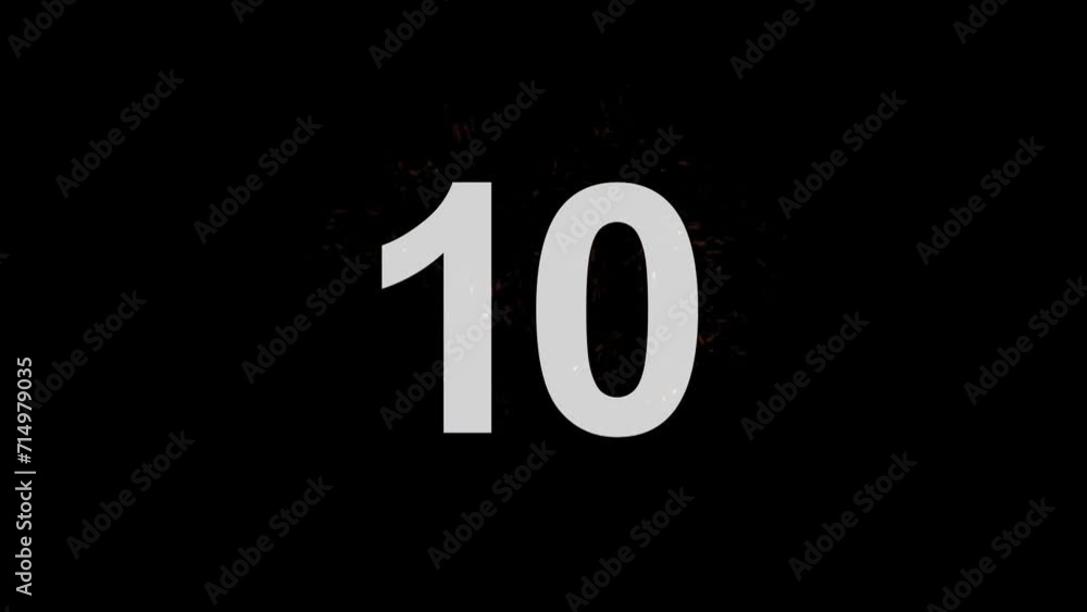 Number 10 on fire with alpha channel, number ten Number 10 on fire with alpha channel, number ten