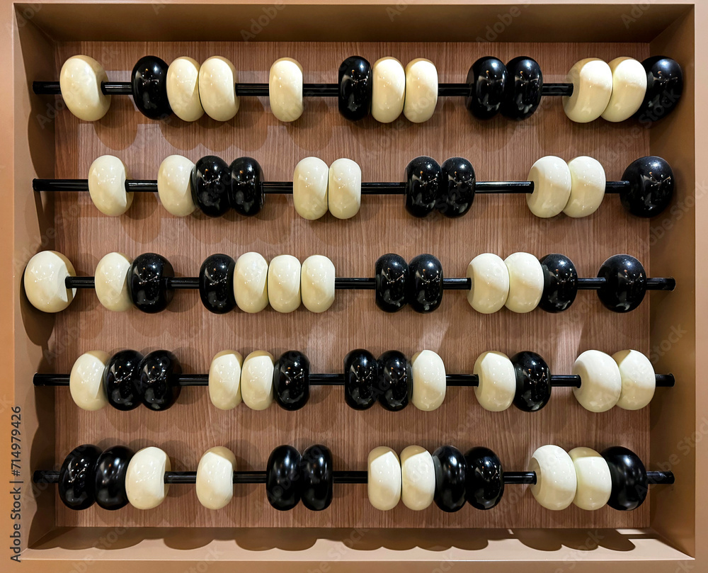 Abacus or sempoa, abacus miniature close up details. Abacus or sempoa, abacus miniature close up details.