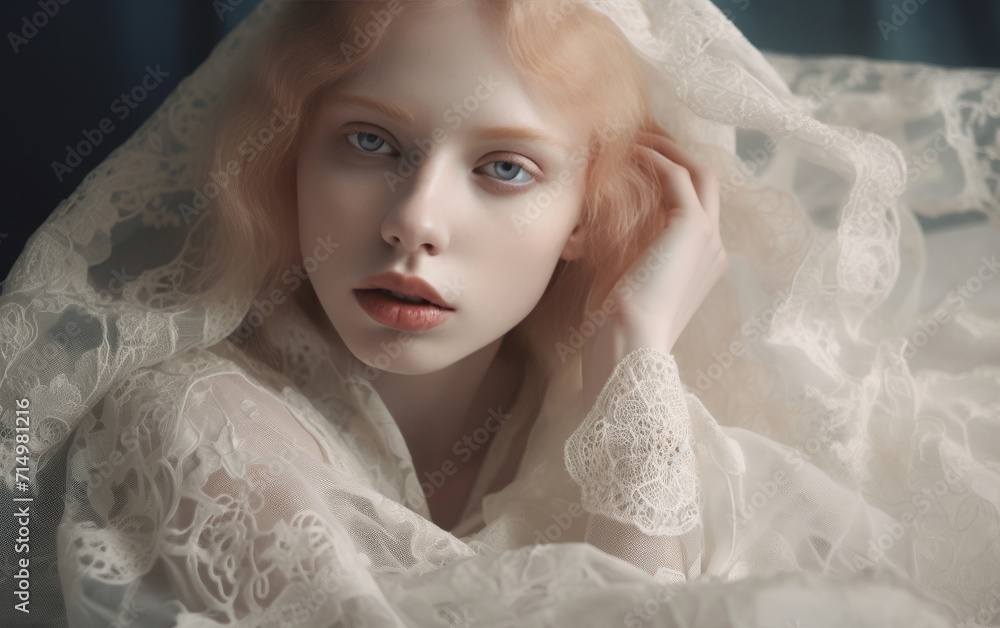 beautiful young girl wrapped in light, airy fabric beautiful young girl wrapped in light, airy fabric